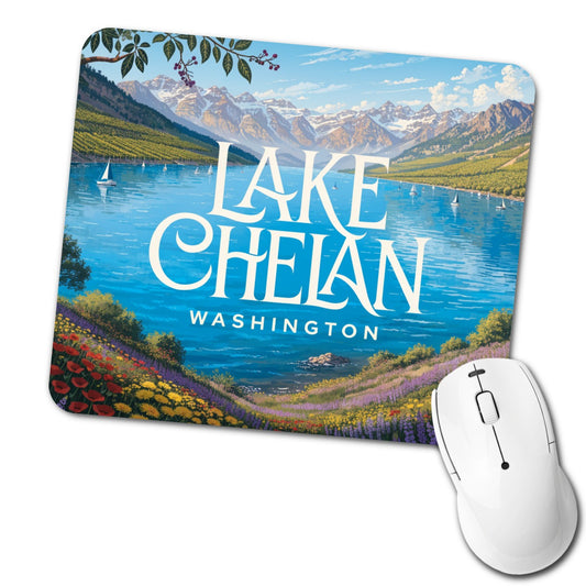 Lake Chelan Washington Travel Low Profile Mouse Pad Mat