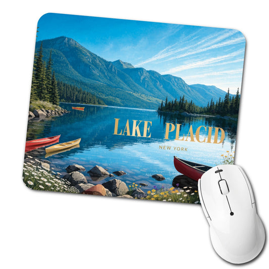 Lake Placid New York Travel Low Profile Mouse Pad Mat