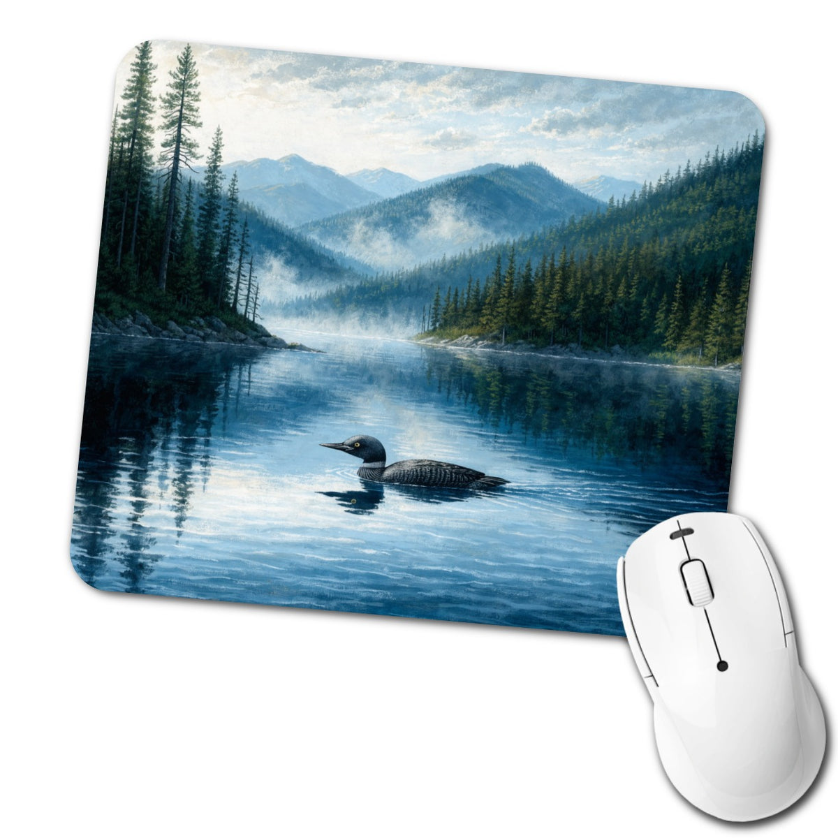 Loon Mountain Lake Low Profile Mouse Pad Mat