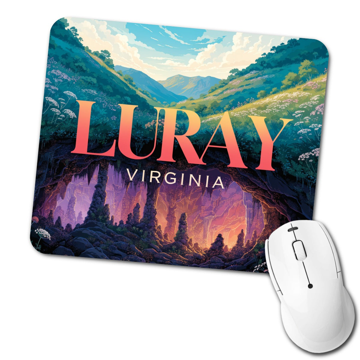 Luray Virginia Travel Low Profile Mouse Pad Mat