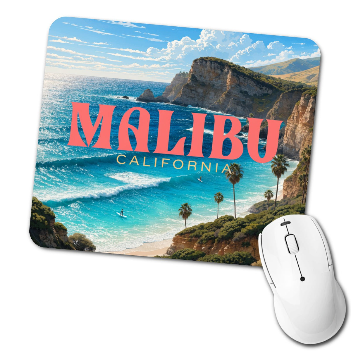 Malibu California Travel Low Profile Mouse Pad Mat