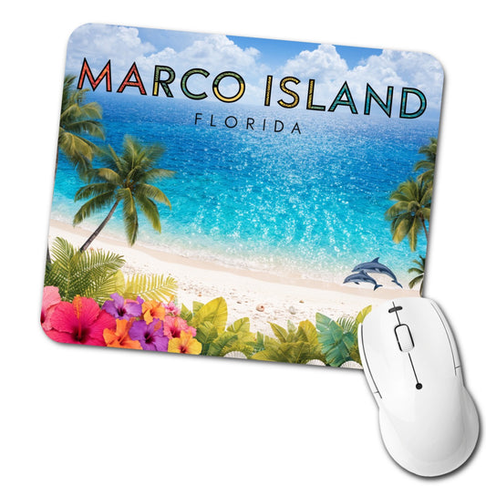 Marco Island Florida Travel Low Profile Mouse Pad Mat