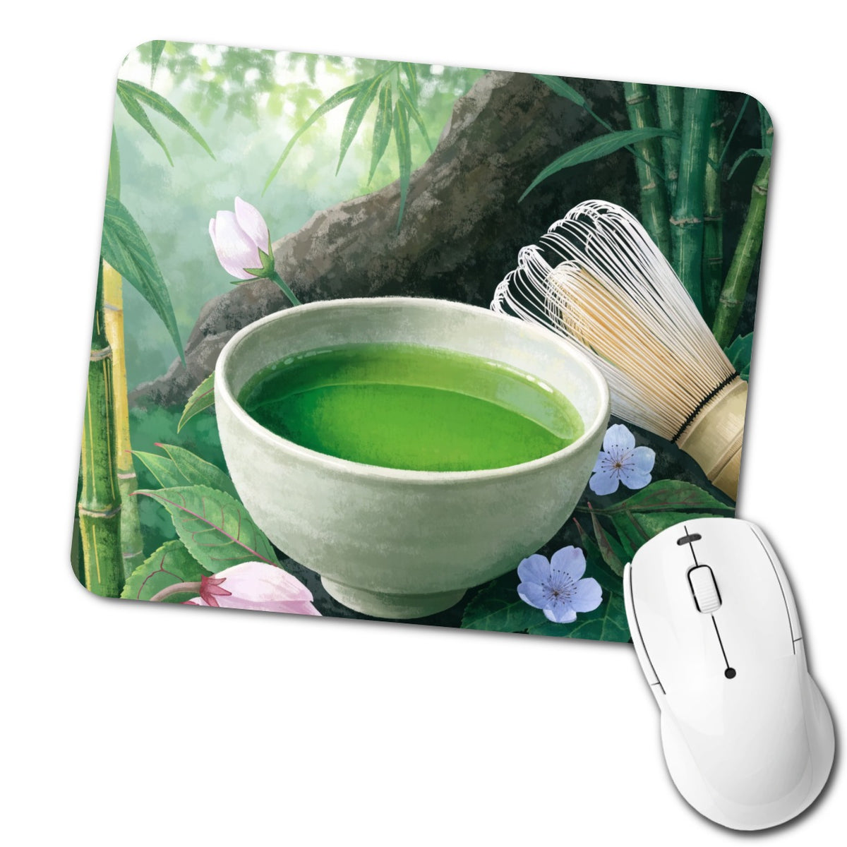Matcha Tea Garden Low Profile Mouse Pad Mat