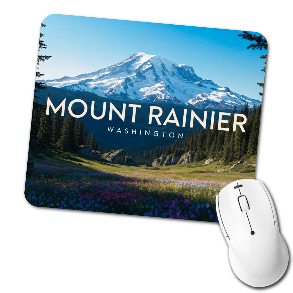 Mount Rainier Washington Travel Low Profile Mouse Pad Mat
