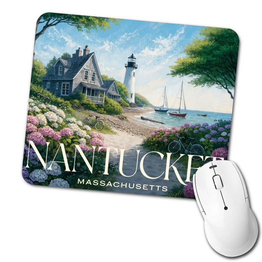 Nantucket Massachusetts Travel Lighthouse Low Profile Mouse Pad Mat