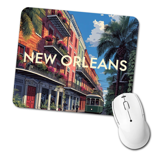 New Orleans Louisiana Travel Low Profile Mouse Pad Mat