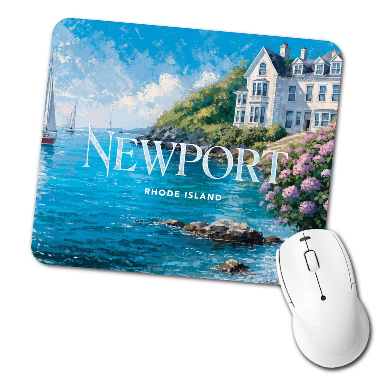 Newport Rhode Island Travel Low Profile Mouse Pad Mat