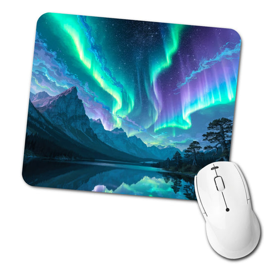 Northern Lights Mountain Lake Low Profile Mouse Pad Mat