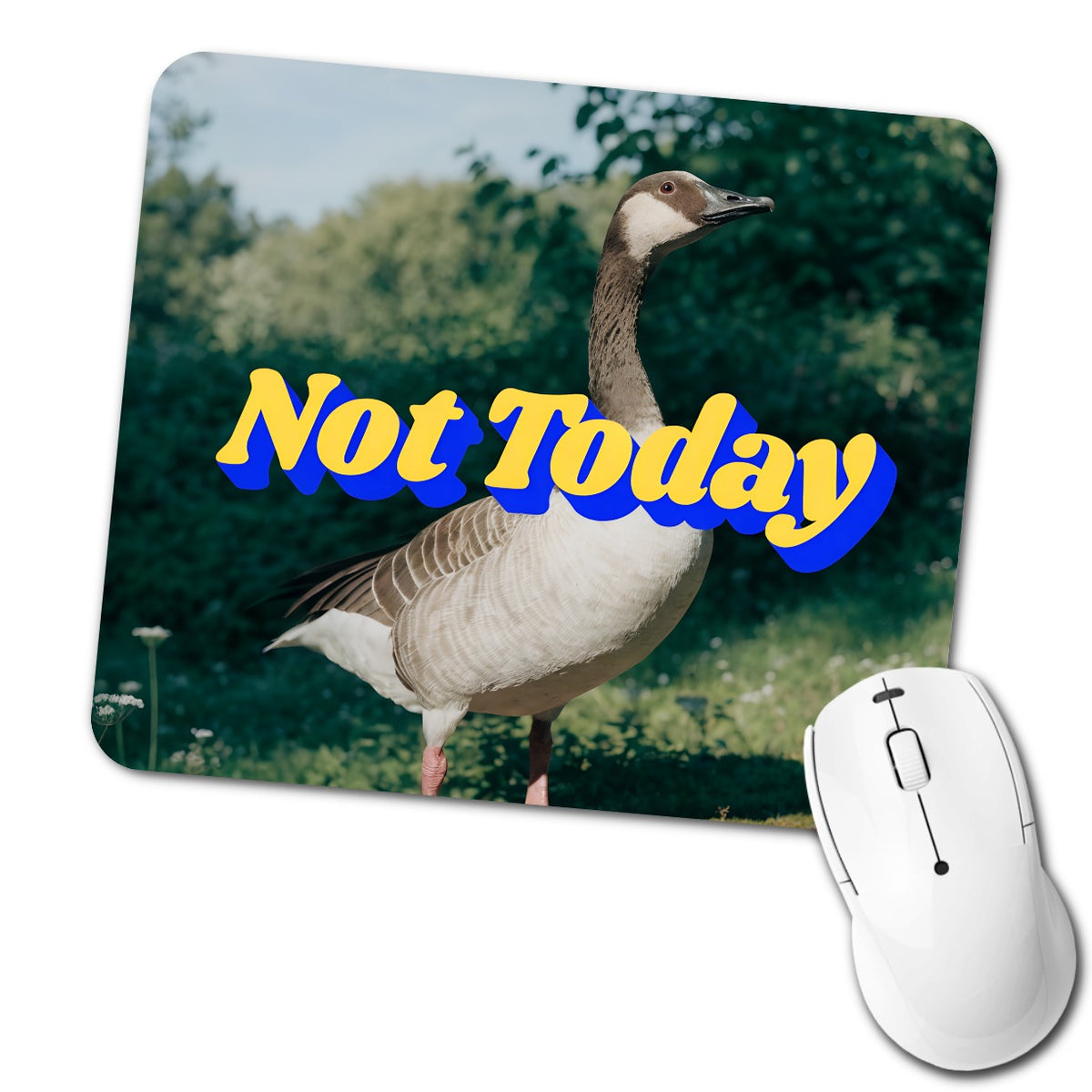 Not Today Goose Funny Low Profile Mouse Pad Mat