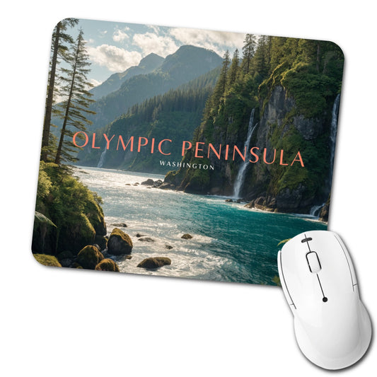 Olympic Peninsula Washington Travel Low Profile Mouse Pad Mat