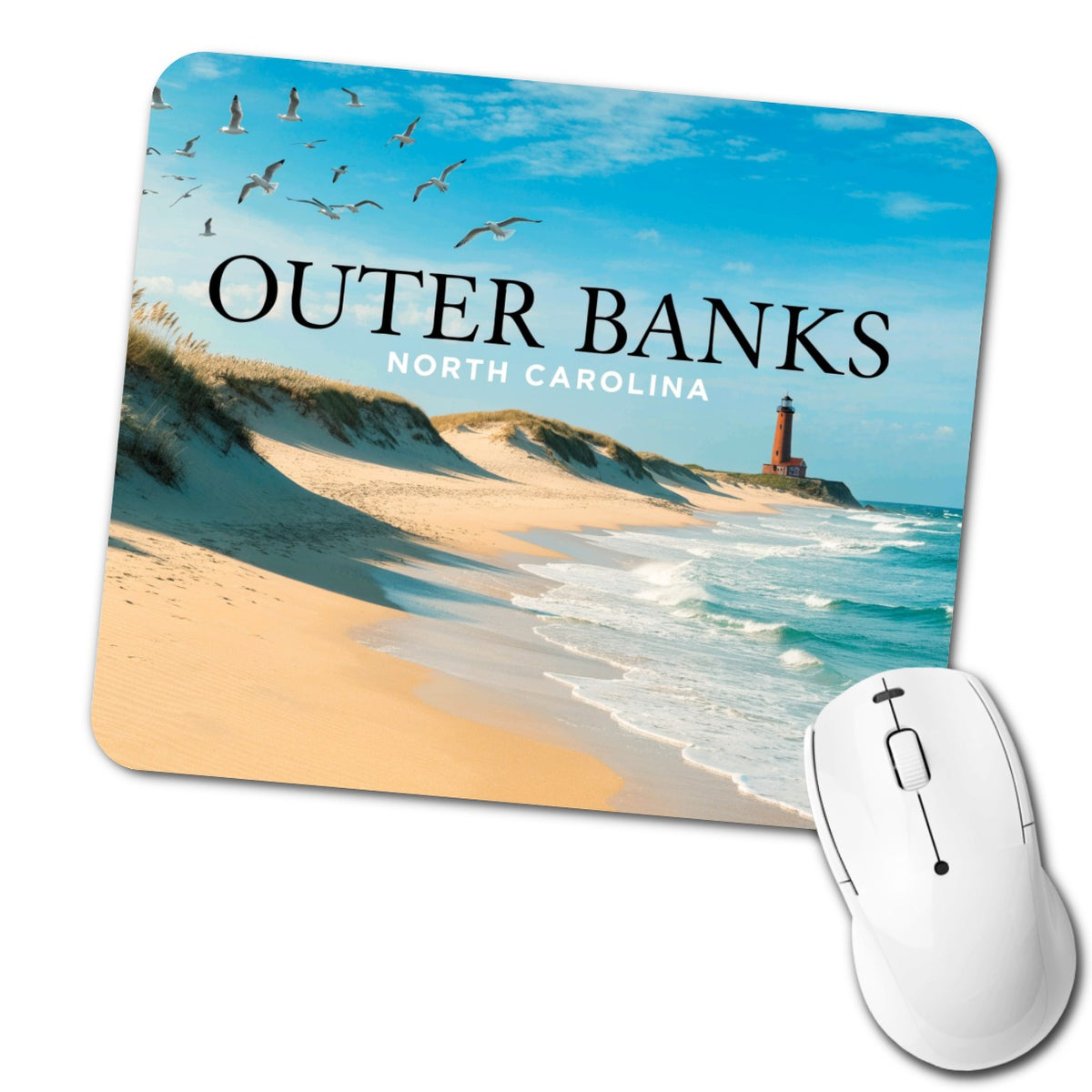 Outer Banks North Carolina Travel Beach Low Profile Mouse Pad Mat