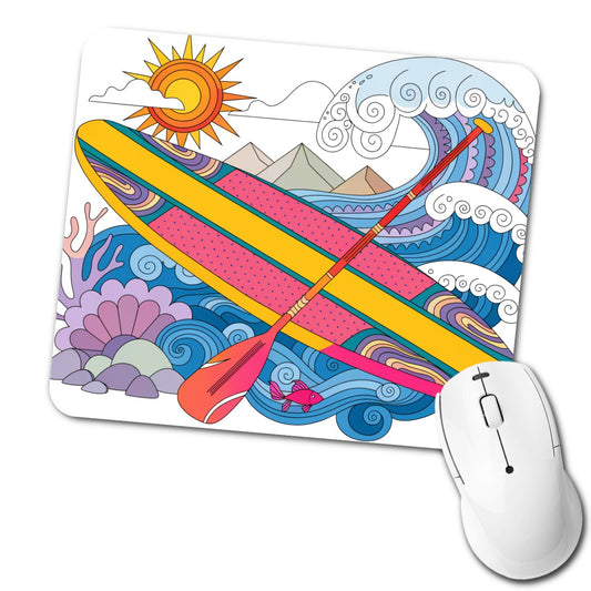 Paddleboarding Lake Sports Fun Low Profile Mouse Pad Mat