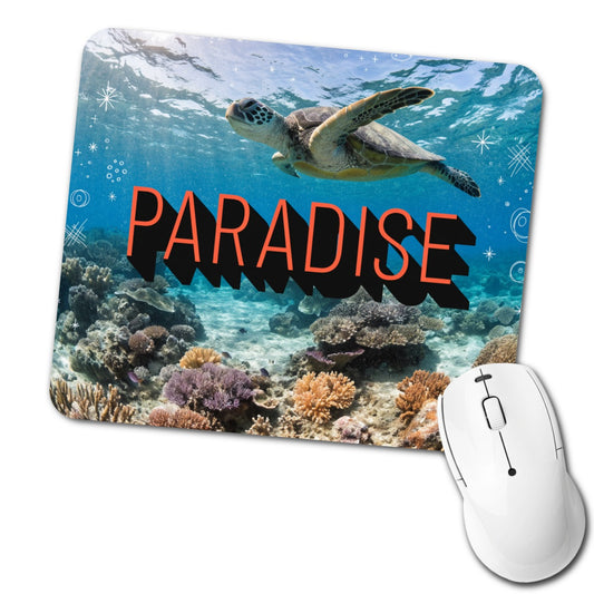 Paradise Ocean Swimming Turtle Low Profile Mouse Pad Mat