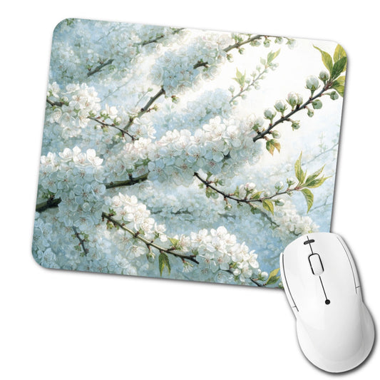 Pear Blossom Branches Low Profile Mouse Pad Mat
