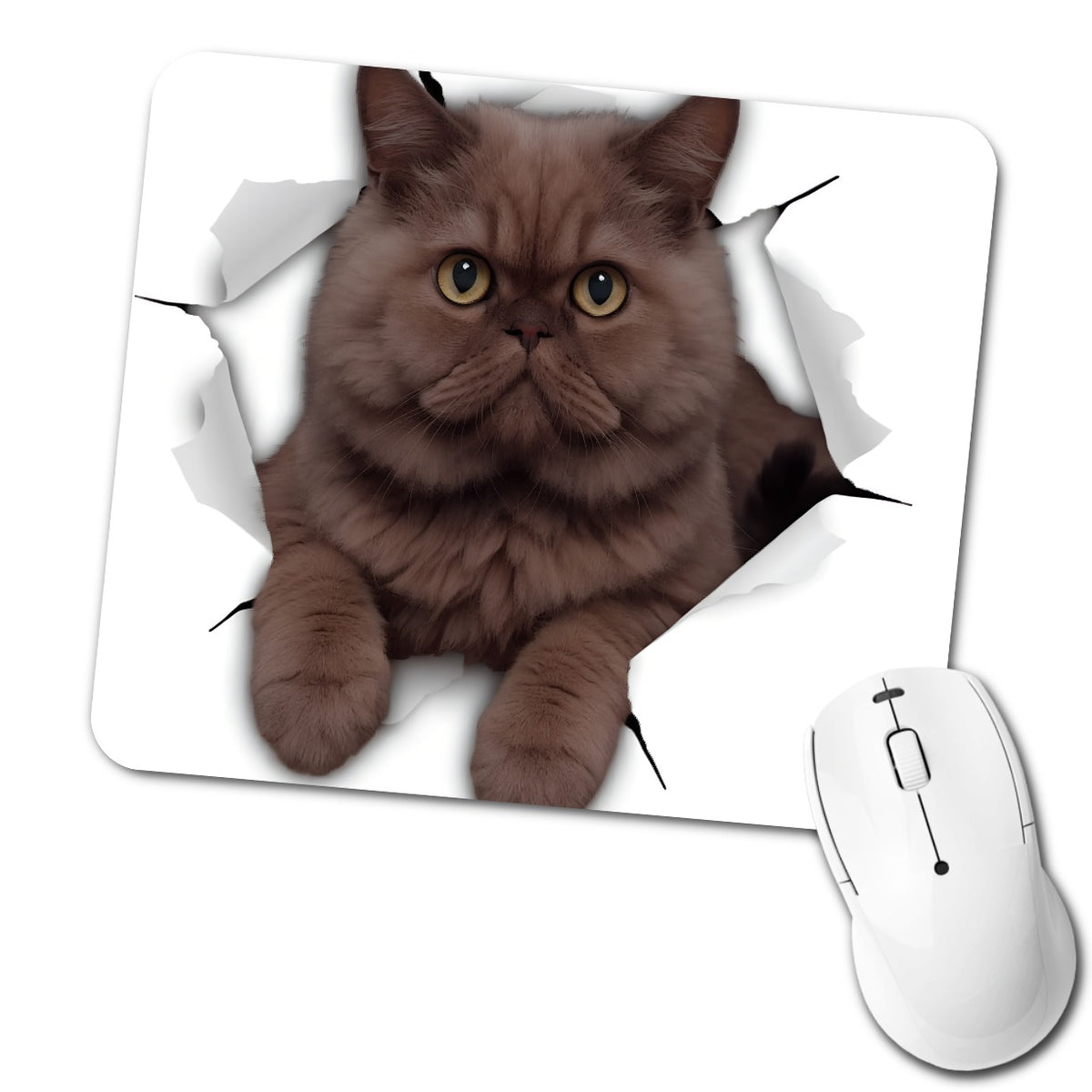 Persian Cat Breakout Low Profile Mouse Pad Mat