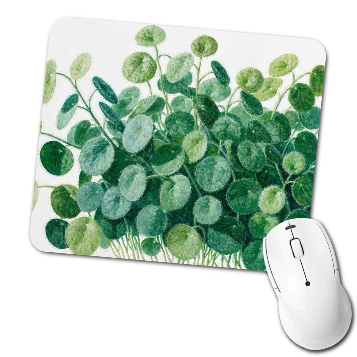 Pilea Chinese Money Plant Low Profile Mouse Pad Mat