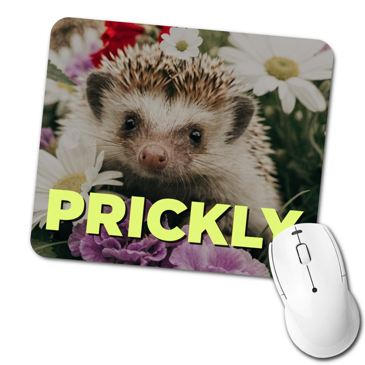 Prickly Hedgehog Adorable Funny Low Profile Mouse Pad Mat
