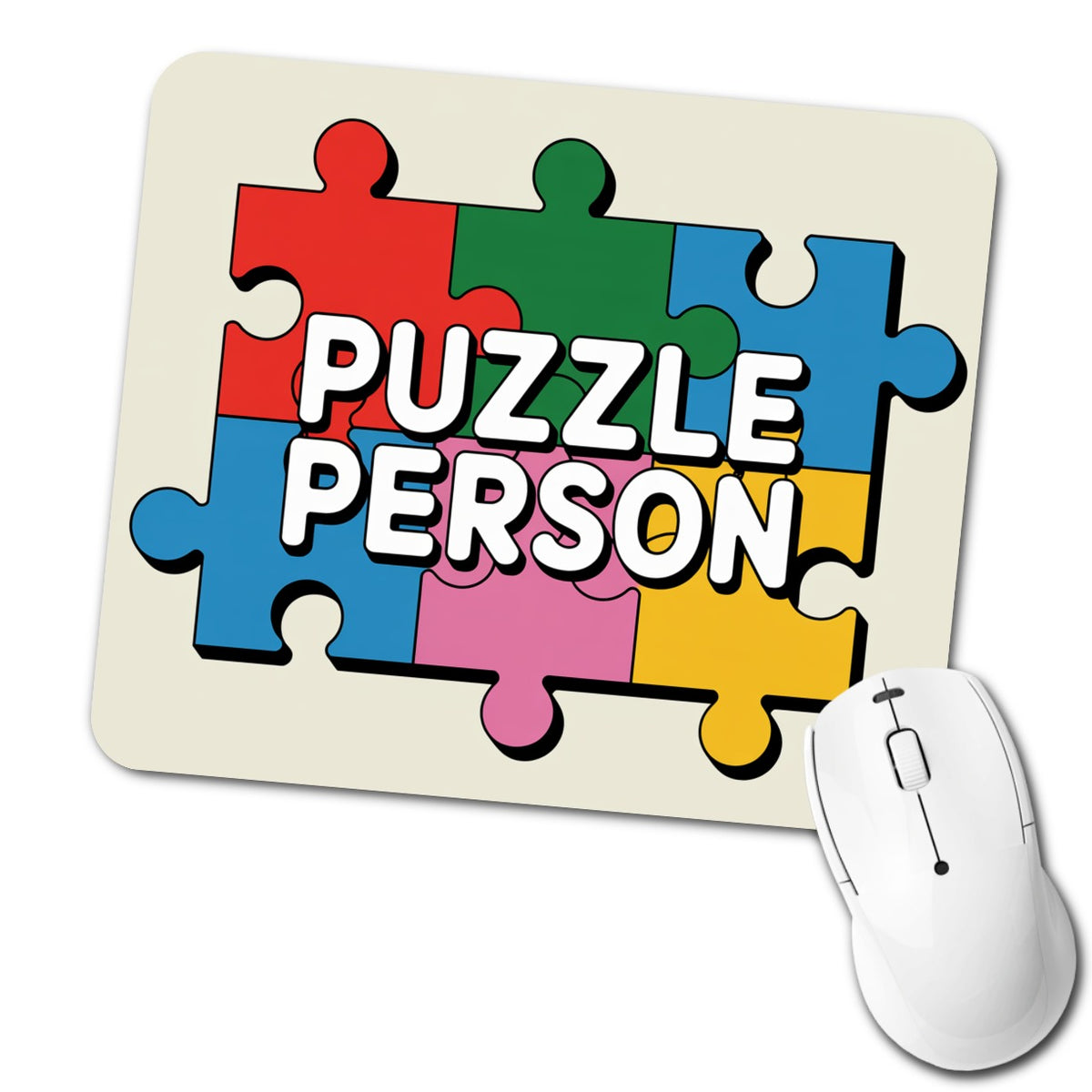 Puzzle Person Colorful Low Profile Mouse Pad Mat