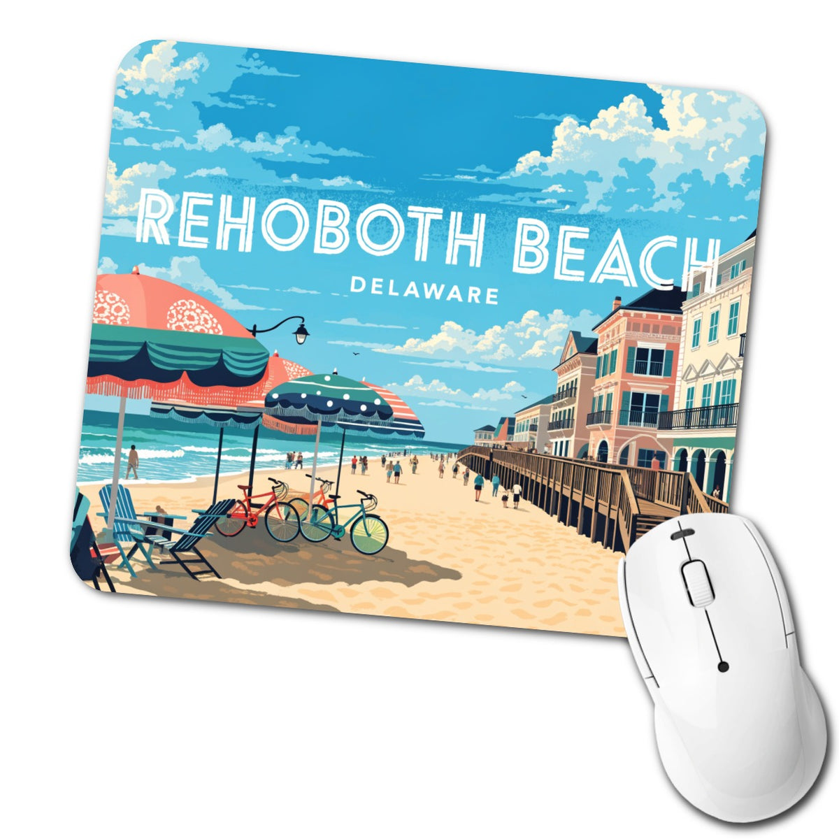Rehoboth Beach Delaware Travel Low Profile Mouse Pad Mat