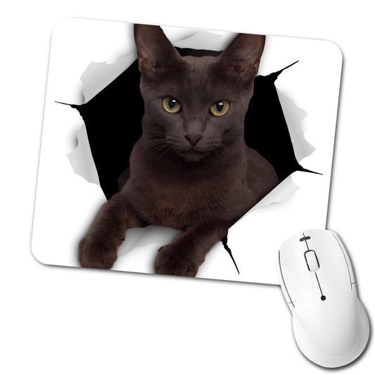 Russian Blue Cat Breakout Low Profile Mouse Pad Mat