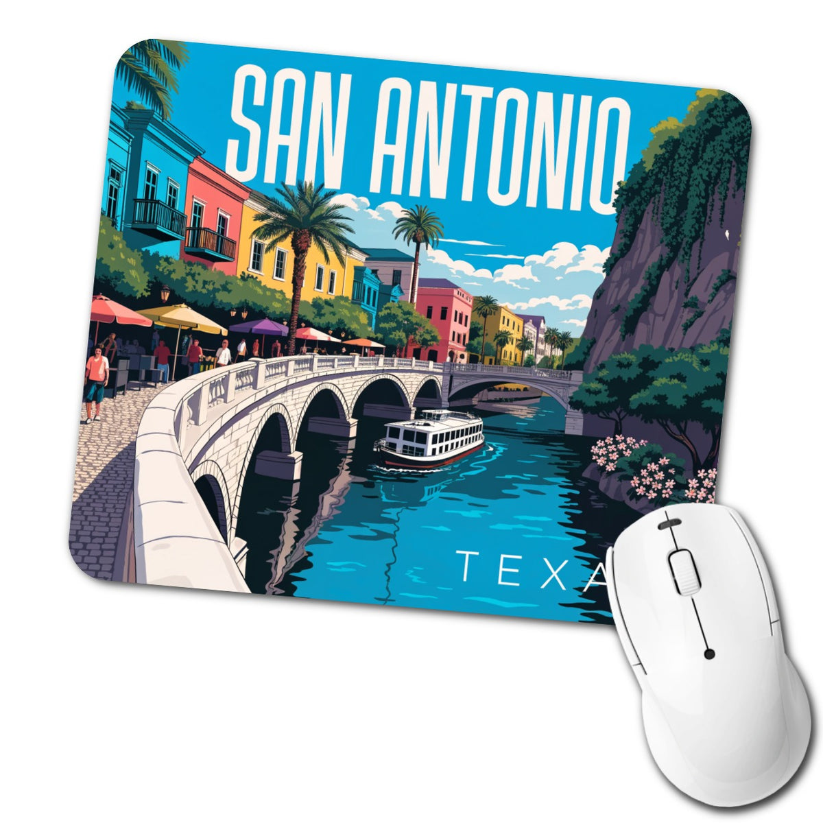 San Antonio Texas Travel Low Profile Mouse Pad Mat