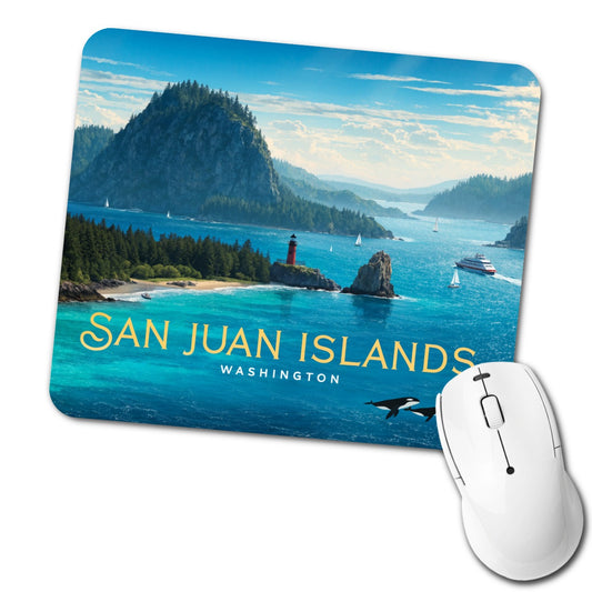 San Juan Islands Washington Travel Low Profile Mouse Pad Mat