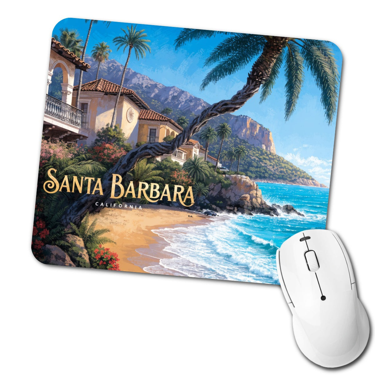Santa Barbara California Travel Low Profile Mouse Pad Mat