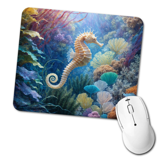 Seahorse Coral Reef Low Profile Mouse Pad Mat