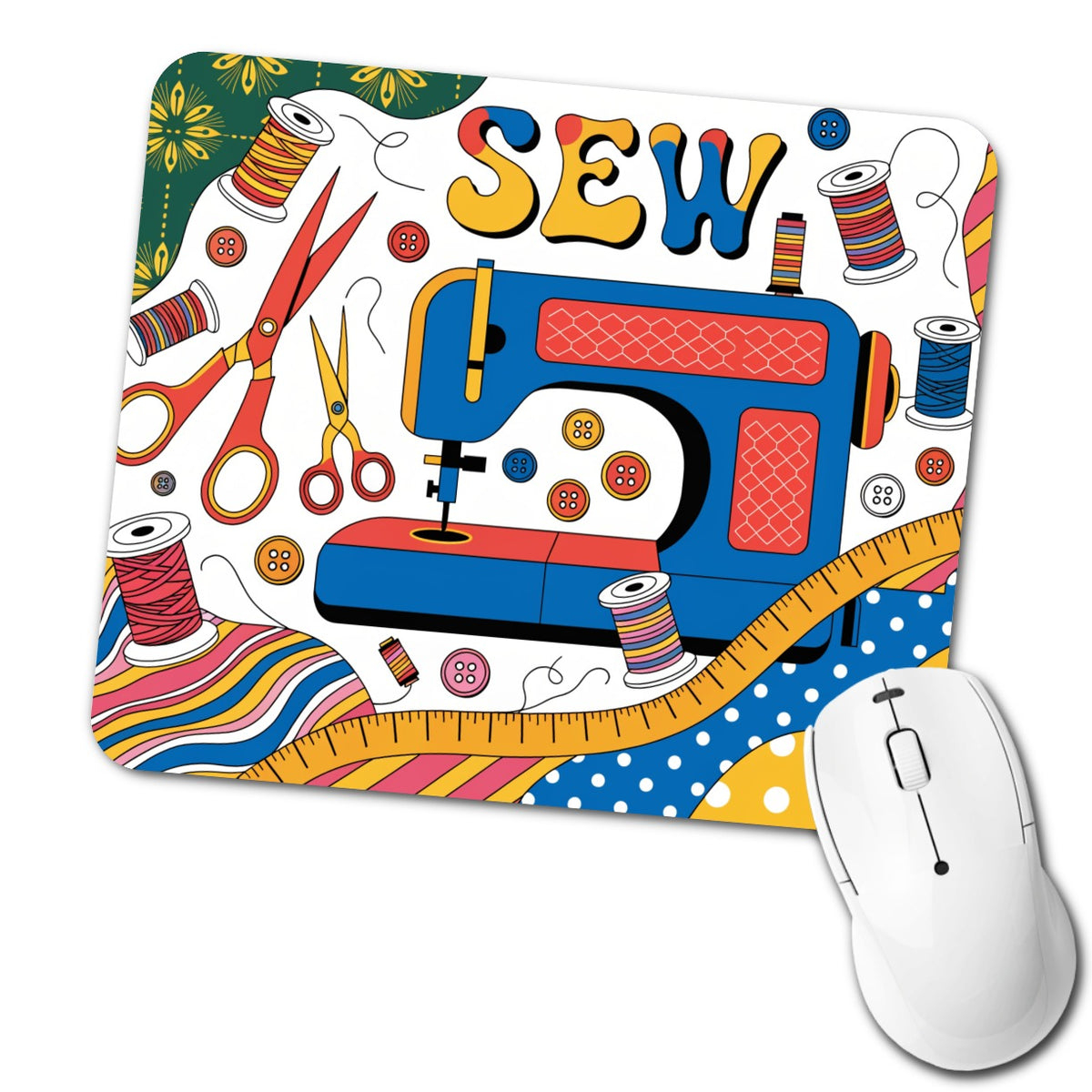 Sew Colorful Sewing Machine Low Profile Mouse Pad Mat