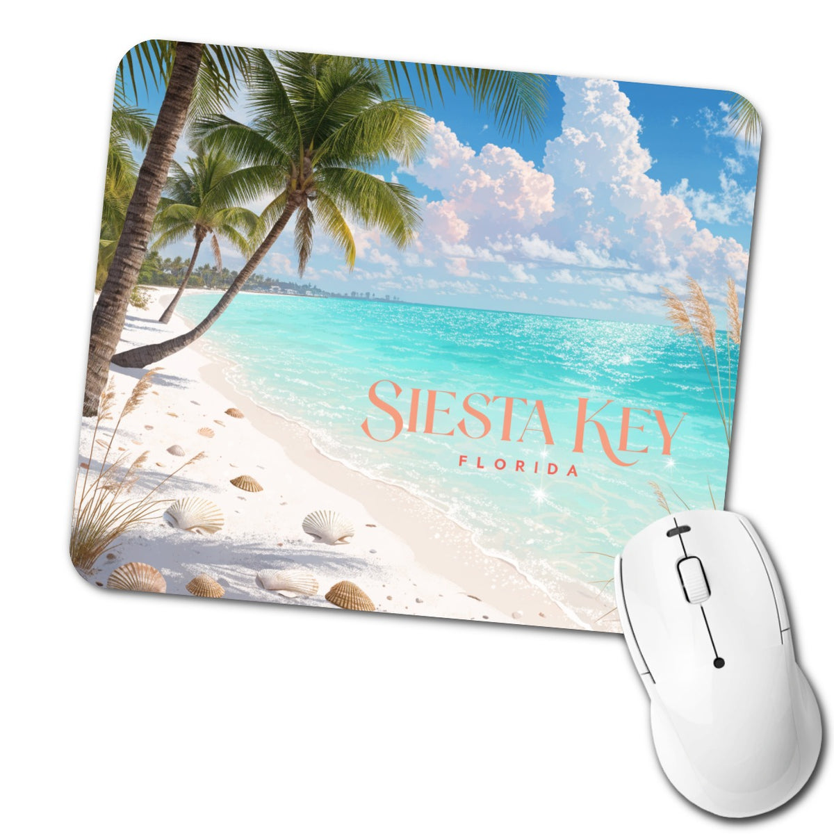 Siesta Key Florida Travel Low Profile Mouse Pad Mat