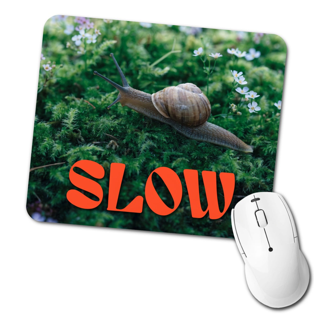 Slow Snail Funny Low Profile Mouse Pad Mat