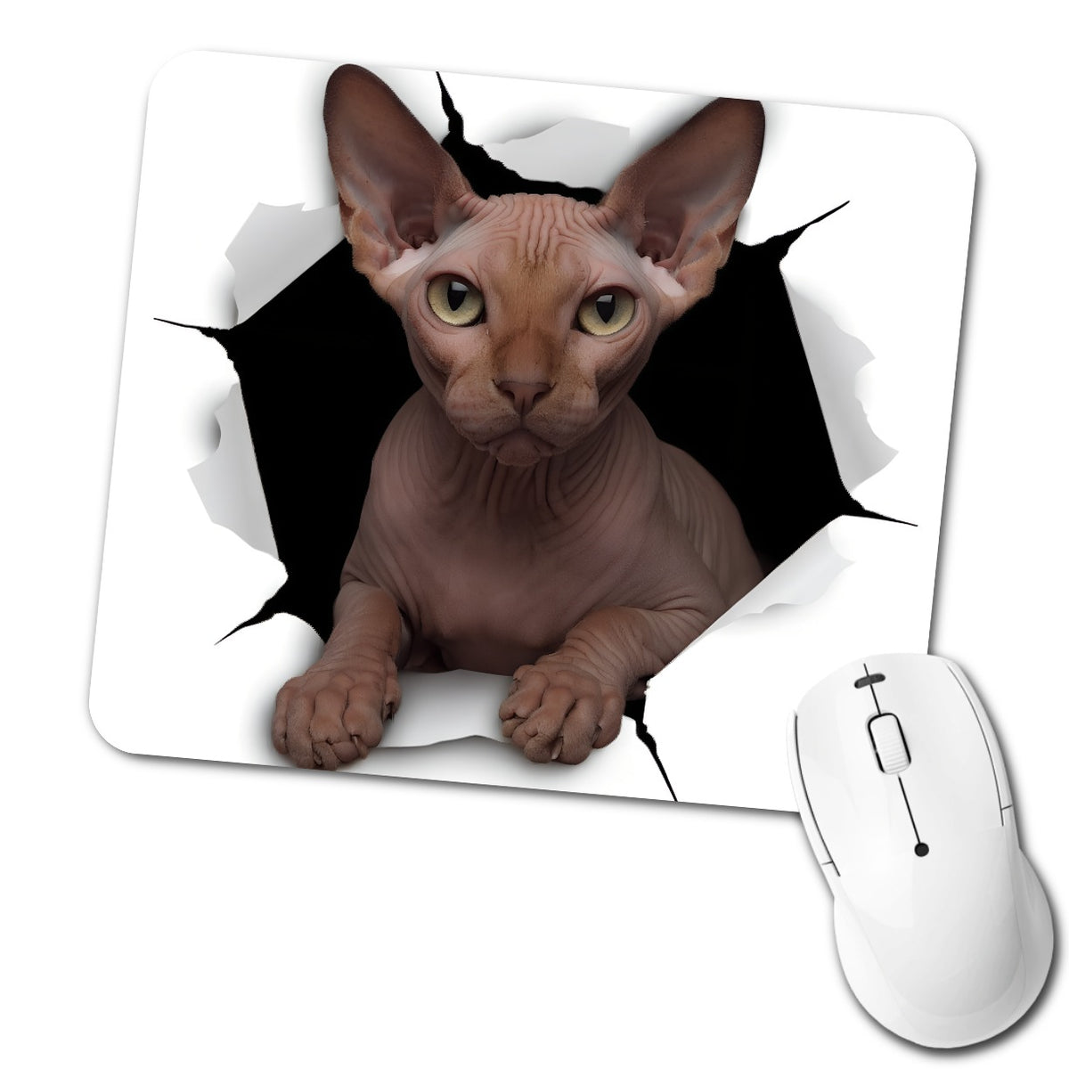 Sphynx Cat Breakout Low Profile Mouse Pad Mat