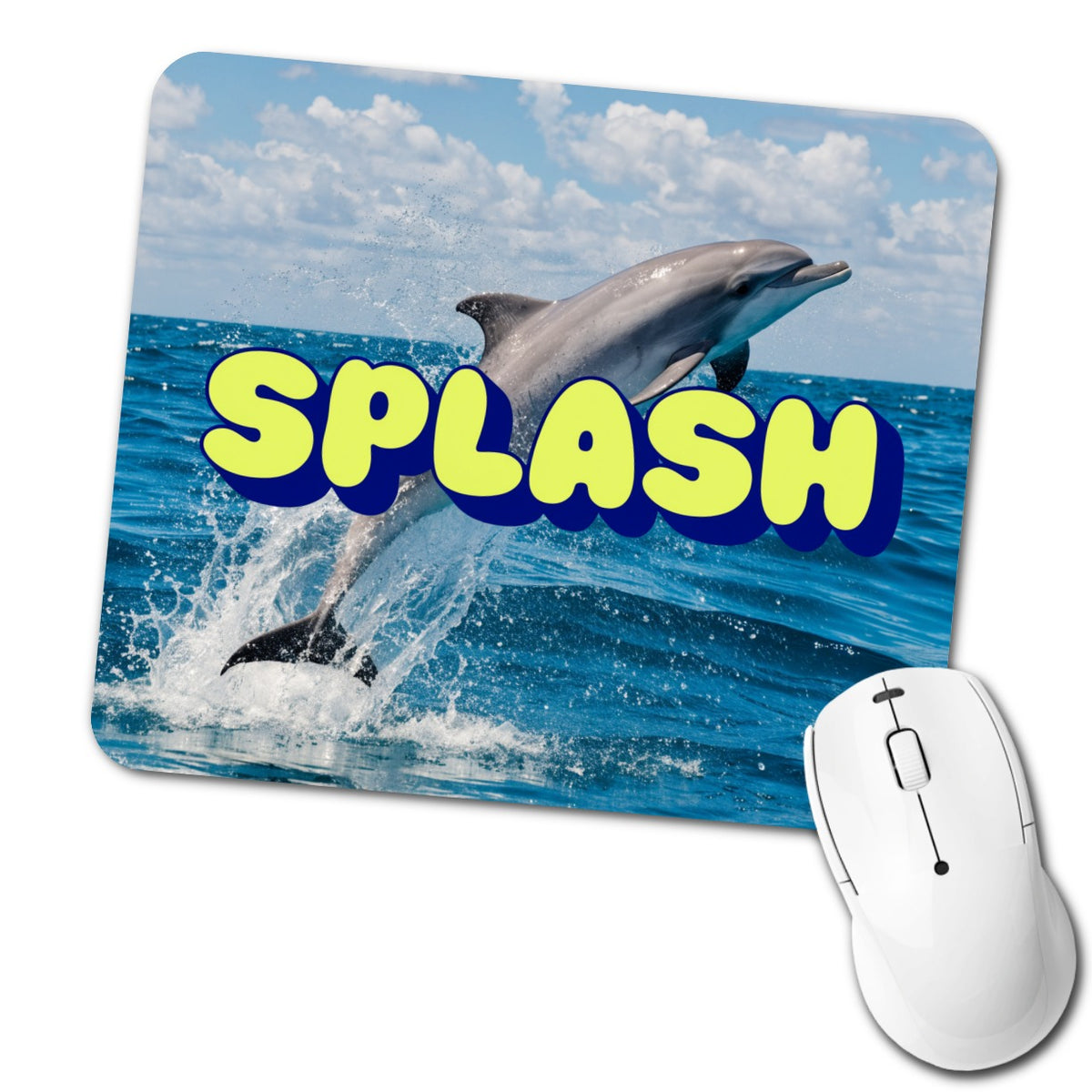 Splash Dolphin Jumping Fun Low Profile Mouse Pad Mat