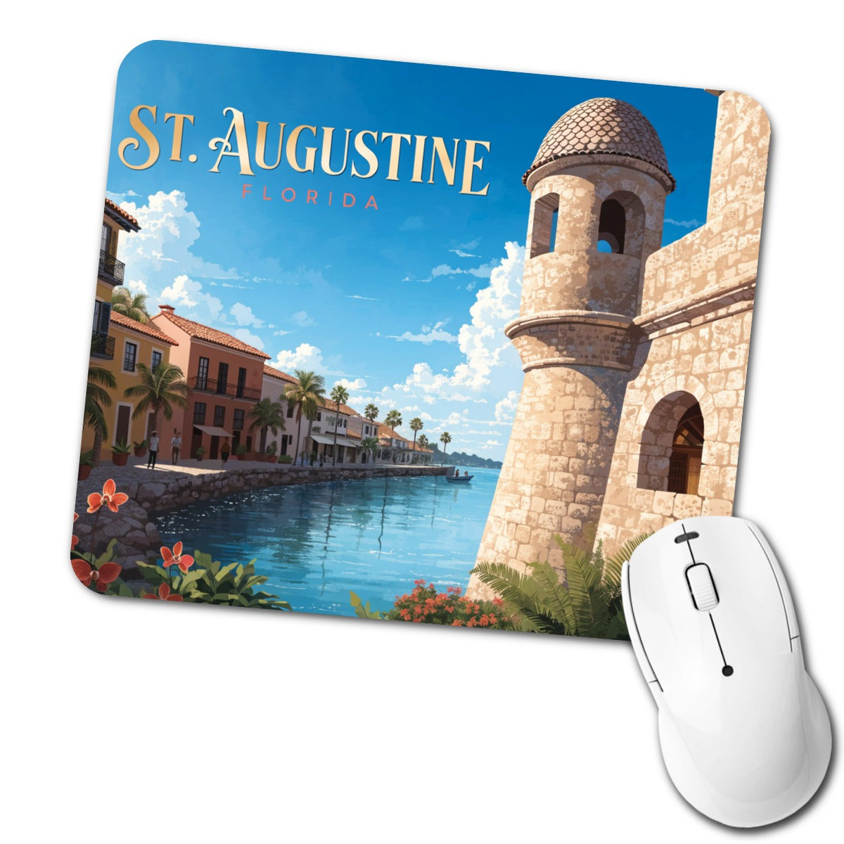 St Augustine Florida Travel Low Profile Mouse Pad Mat