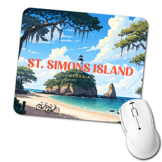 St Simons Island Georgia Travel Low Profile Mouse Pad Mat