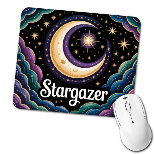 Stargazer Large Crescent Moon Low Profile Mouse Pad Mat