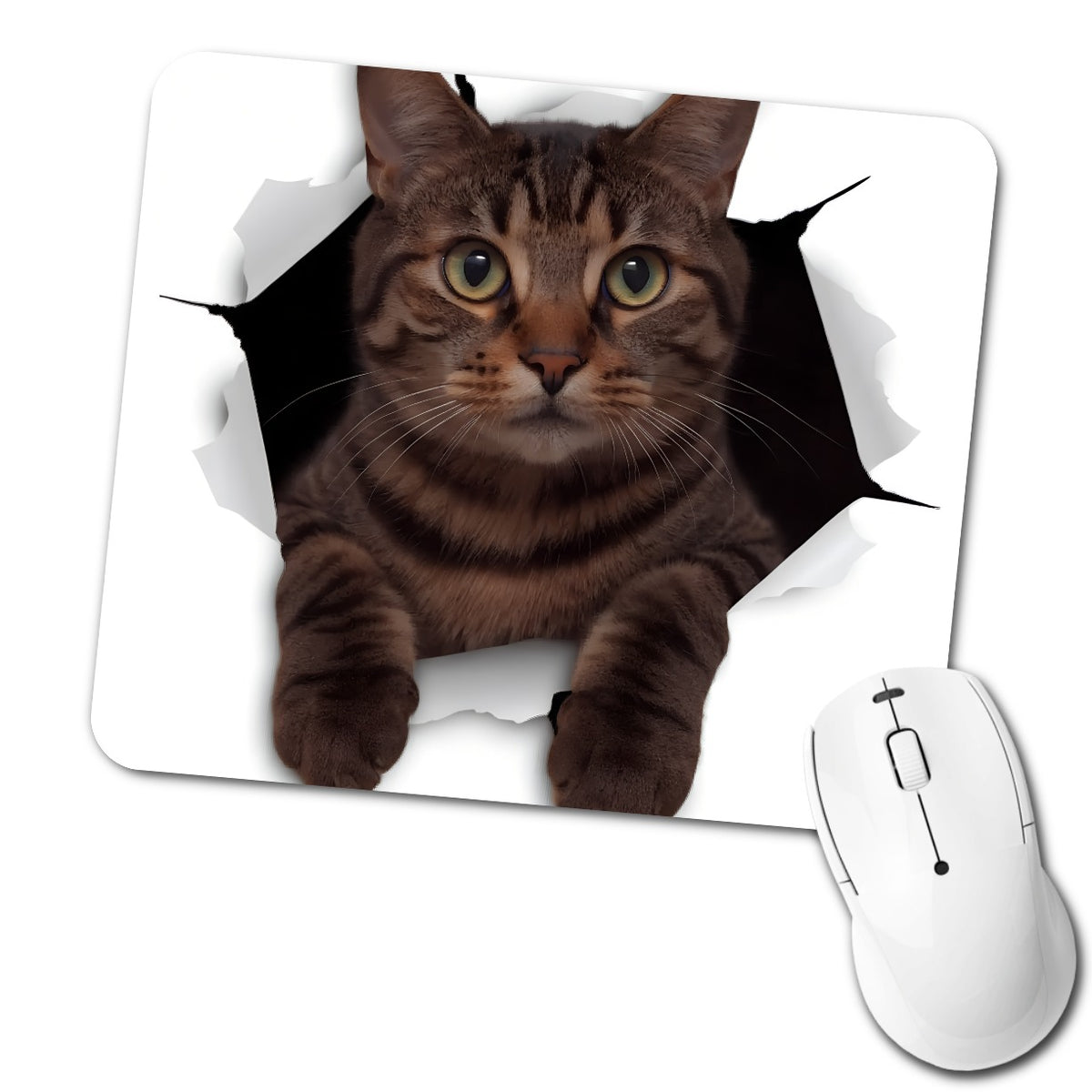 Tabby Cat Breakout Low Profile Mouse Pad Mat