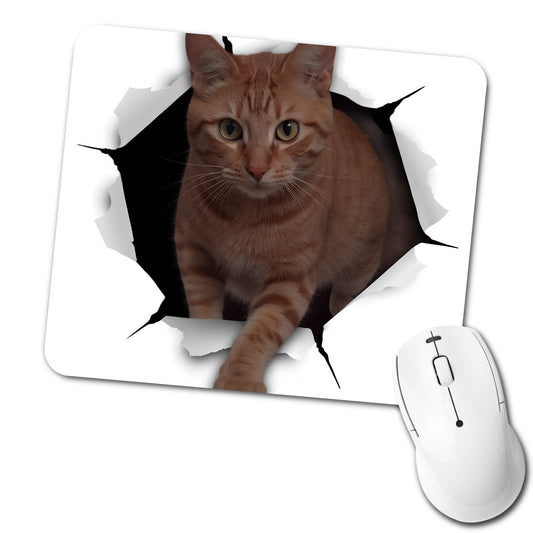 Tabby Orange Cat Breakout Low Profile Mouse Pad Mat