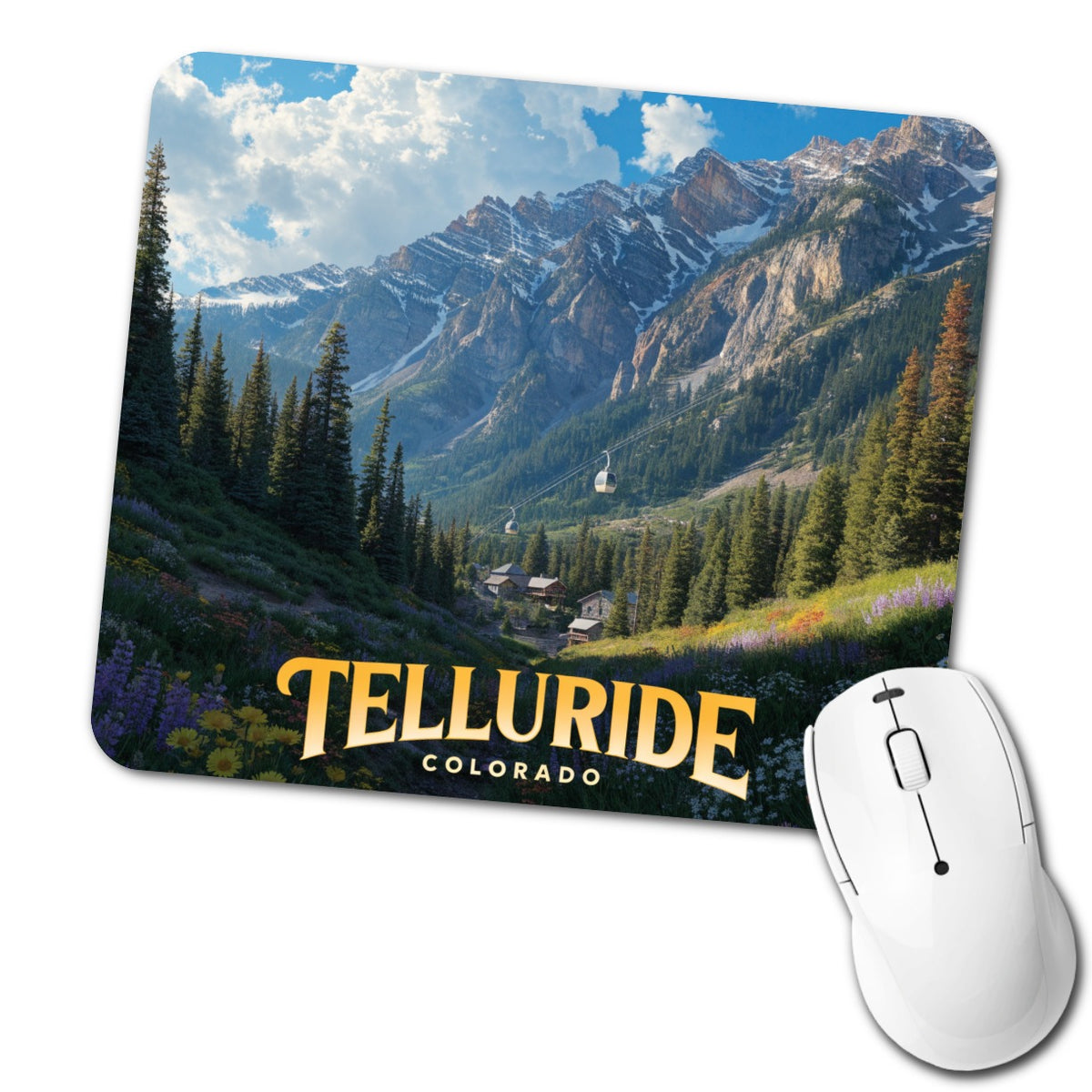 Telluride Colorado Travel Low Profile Mouse Pad Mat