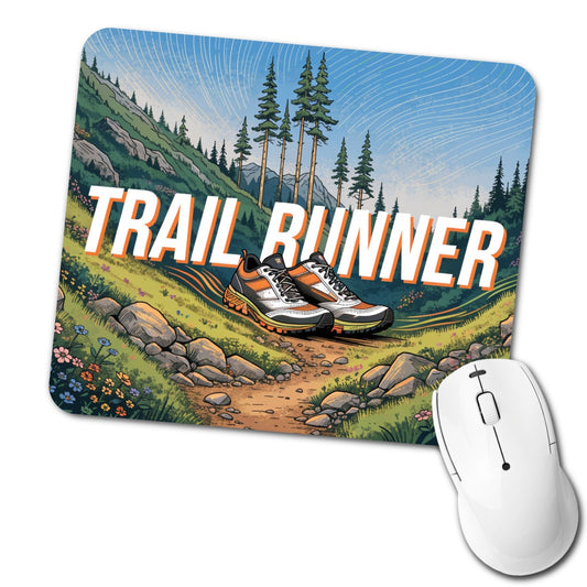 Trail Runner Running Low Profile Mouse Pad Mat
