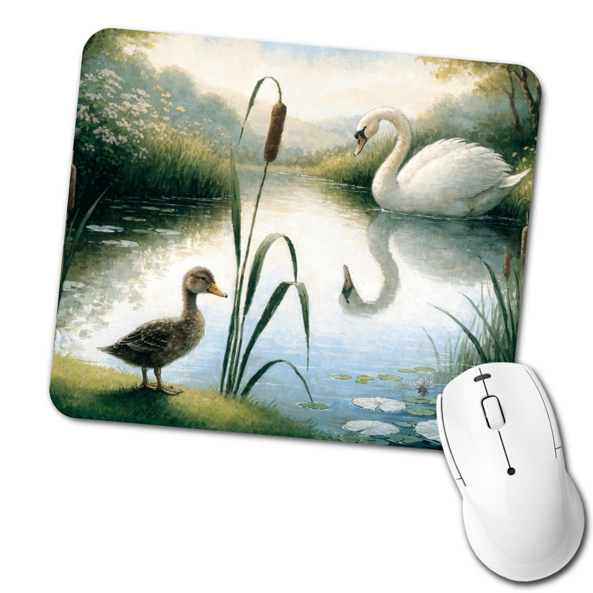 Ugly Duckling Fairy Tale Low Profile Mouse Pad Mat