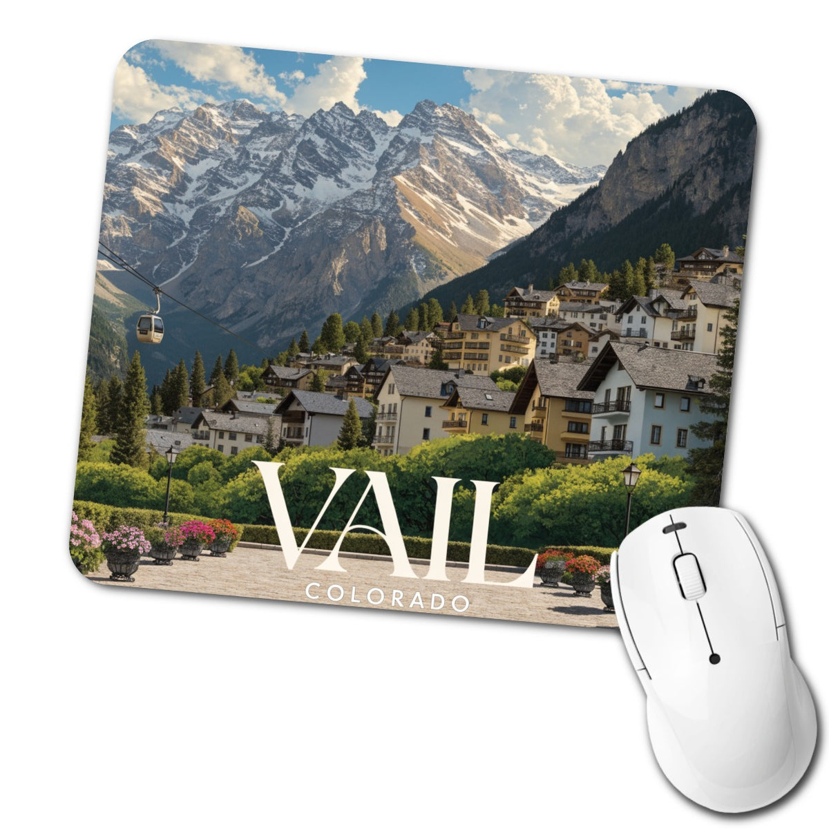 Vail Colorado Travel Low Profile Mouse Pad Mat