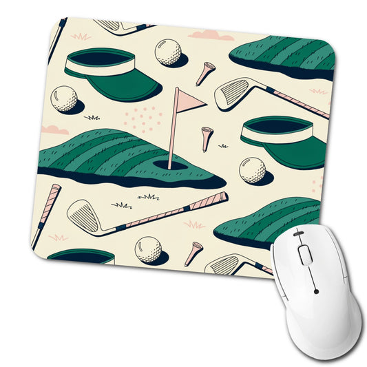 Vintage Golf Clubs Balls Low Profile Mouse Pad Mat