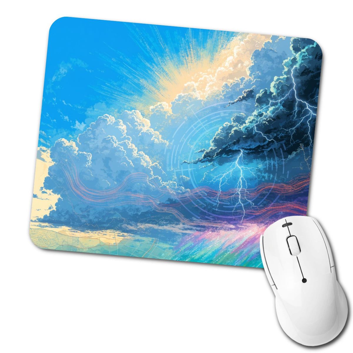 Weather Stormy Sky Lightning Low Profile Mouse Pad Mat