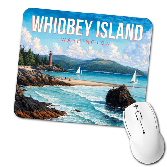Whidbey Island Washington Travel Low Profile Mouse Pad Mat