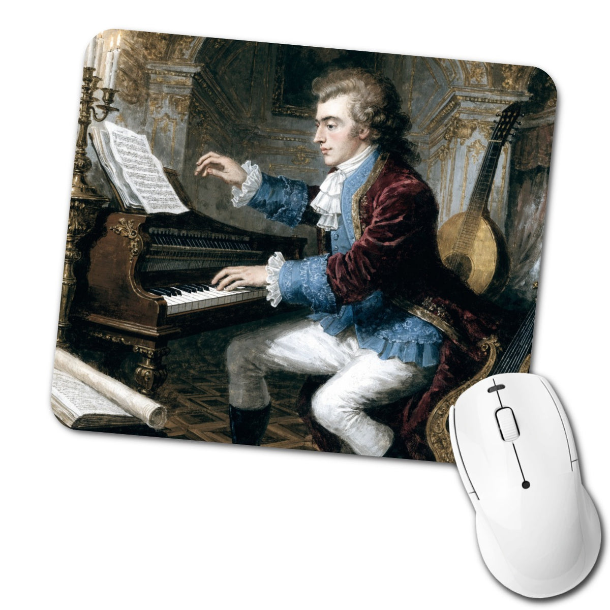Wolfgang Mozart Composer Low Profile Mouse Pad Mat