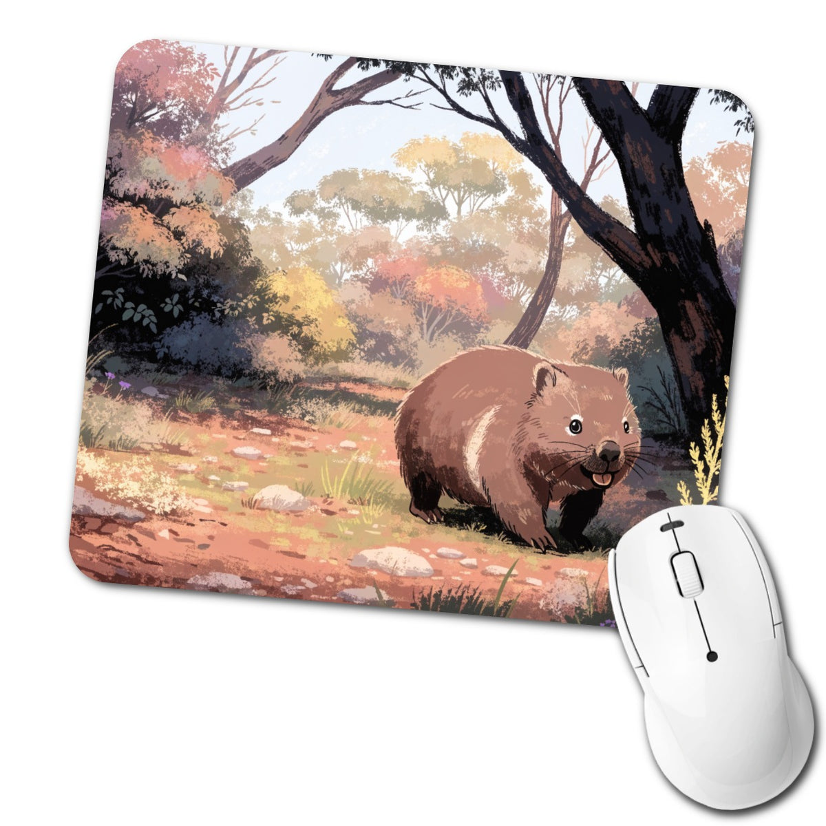 Wombat Australian Bush Low Profile Mouse Pad Mat