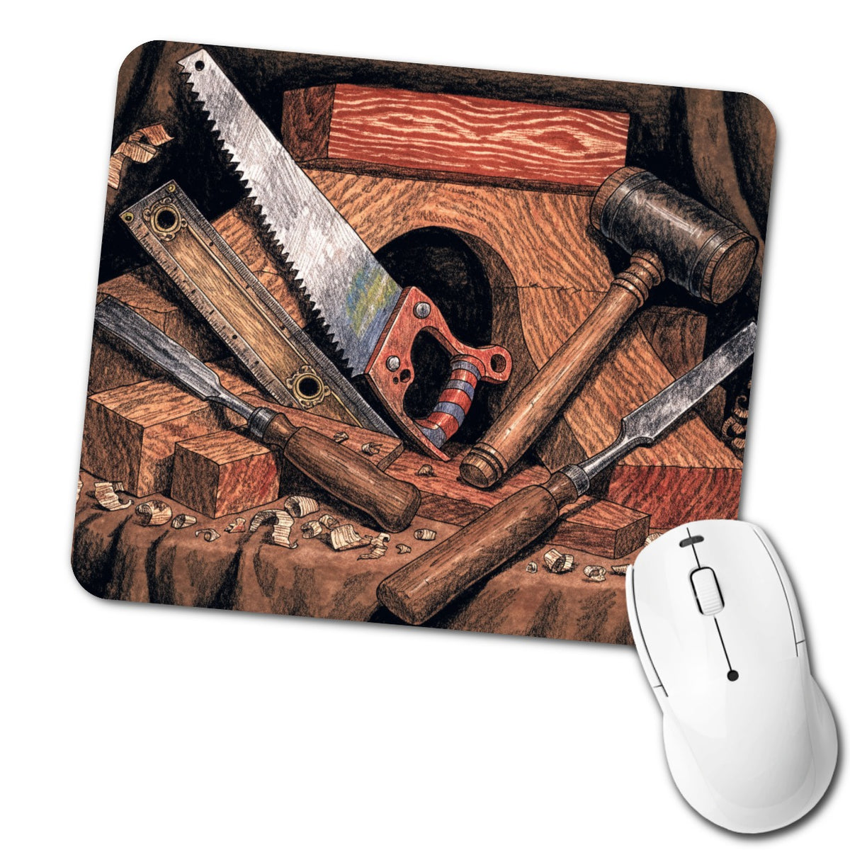 Woodworking Tools Workshop Low Profile Mouse Pad Mat