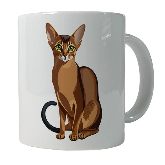Abyssinian Cat Sitting Ceramic Tea Coffee Mug Cup - 11oz