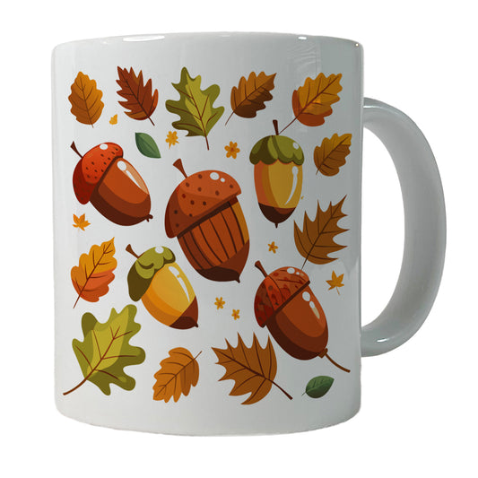 Acorns Scattered Fall Autumn Ceramic Tea Coffee Mug Cup - 11oz